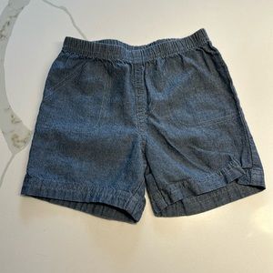 NWOT Carter’s 100% cotton baby shorts blue denim chambray size 12 months